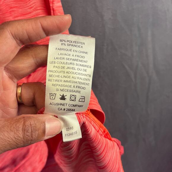 FJ FootJoy Men's Medium Golf Polo Performance Preppy Real Men Wear Pink Marbled - Picture 4 of 9